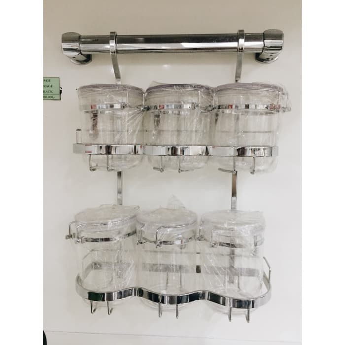 

Tempat bumbu gantungDeluxe 6 Storage Boxes Rack6 rak