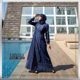 Gamis katun Original DAMOZA FEBIANA Navy Blazer-Insignia Blue || Damoza Mutif Upmore