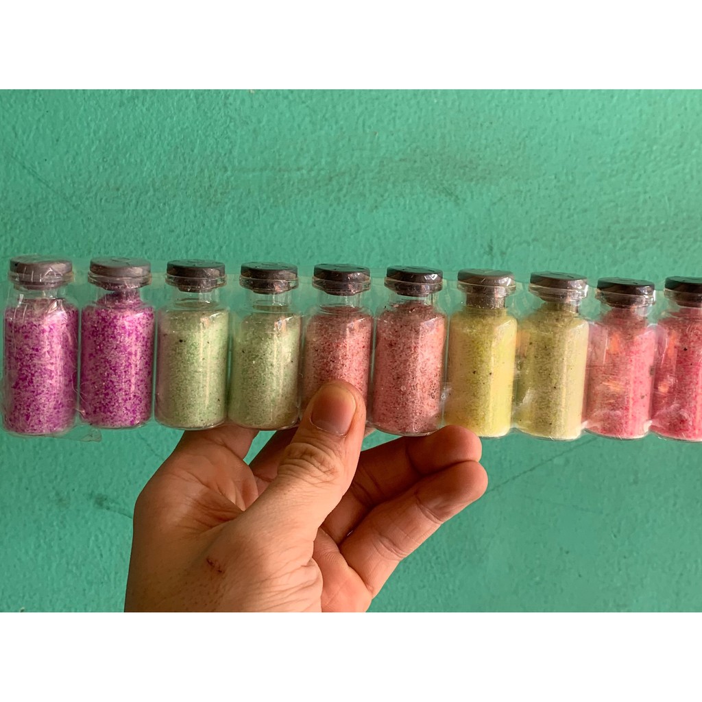  Mainan  pasir warna  warni  isi 10 warna  campur pasir salju 