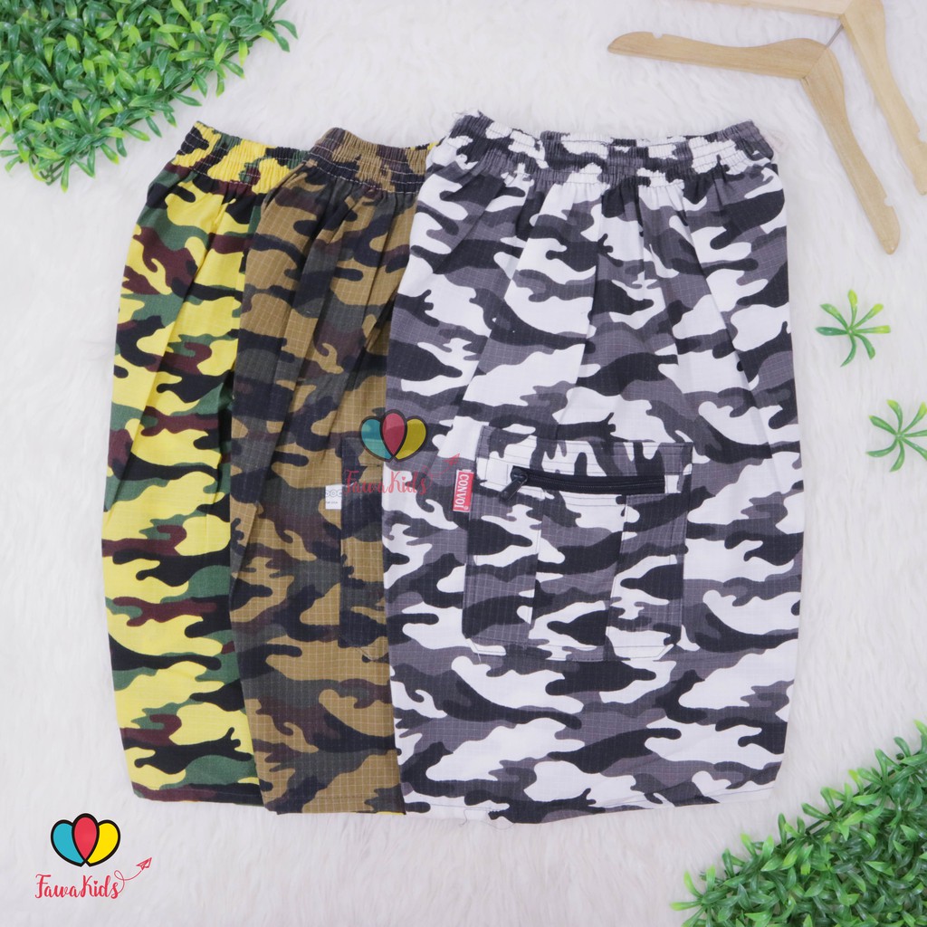 Celana ABRI Loreng Dewasa Pendek Uk Normal / Kantong Resleting Santai Olahraga Boxer Kolor Kasual