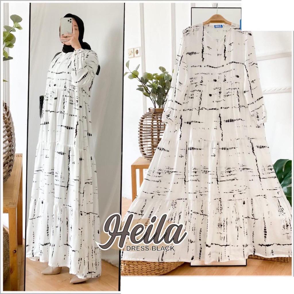 Heila Homey Dress Hesla Bilar Tiedye Tie Dye Maxy Gamis Rayon Premium Hits Selebgram Pusatgrosir_solo