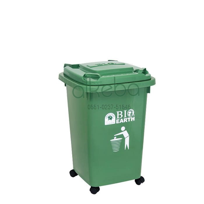 TEMPAT SAMPAH Roda Jumbo Dorong 58 liter BIO EARTH 2134 dust bin roda empat