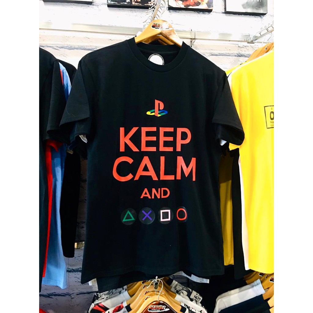 Kaos gamer Keep calm and Playstation ready stock _ Kudou x Metro