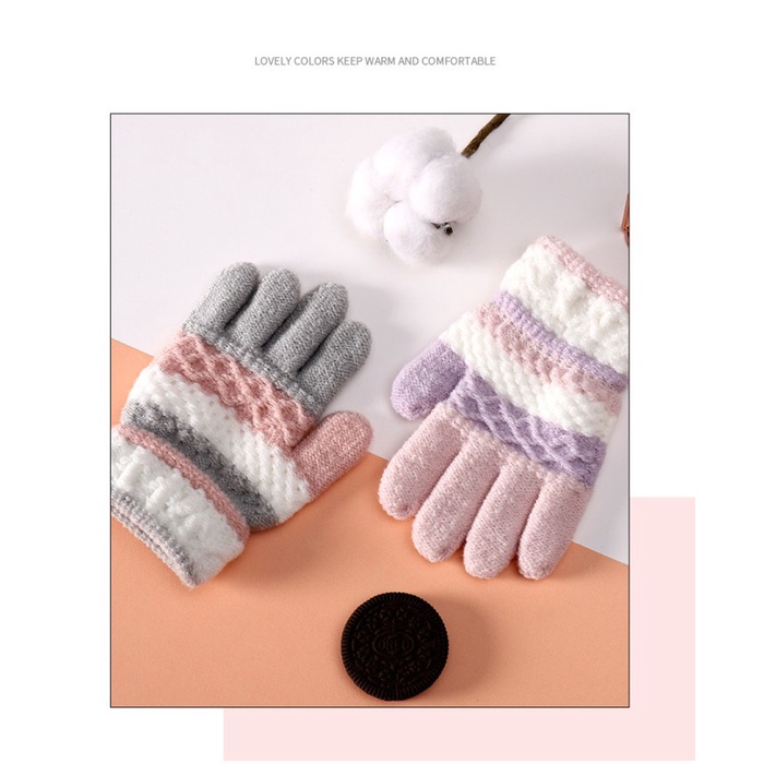 Sarung Tangan Rajut Winter Anak Pria Wanita Musim Dingin Tebal Hangat Halus Outdoor Ski Snowboard Korea Jepang