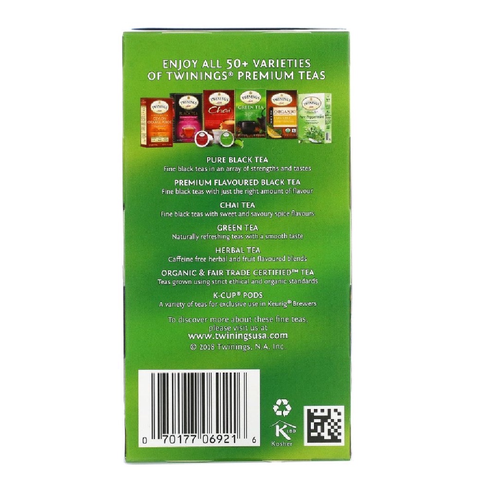 Twinings of London Green Tea Juicy Fruit Flavours Tea 20s x 1.5gr