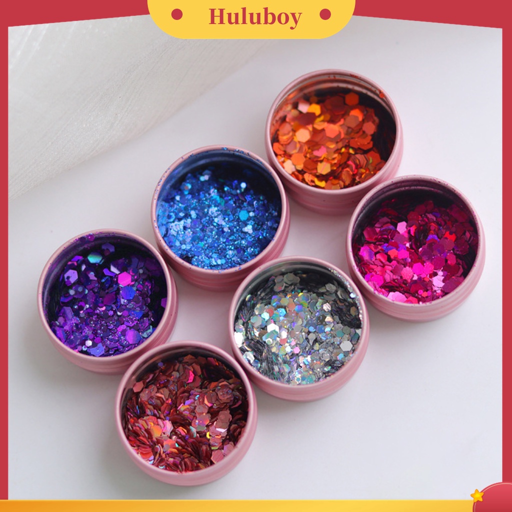 Huluboy Huluboy♡ Sequin Glitter Bentuk Hexagon Ultra Tipis Untuk Dekorasi Nail Art Charms