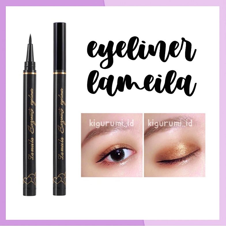 LAMEILA Eyeliner Mata Black Gold Waterproof Tahan Air Mampu Mendefinisakan Dan Mempertegas Alis MataLA127