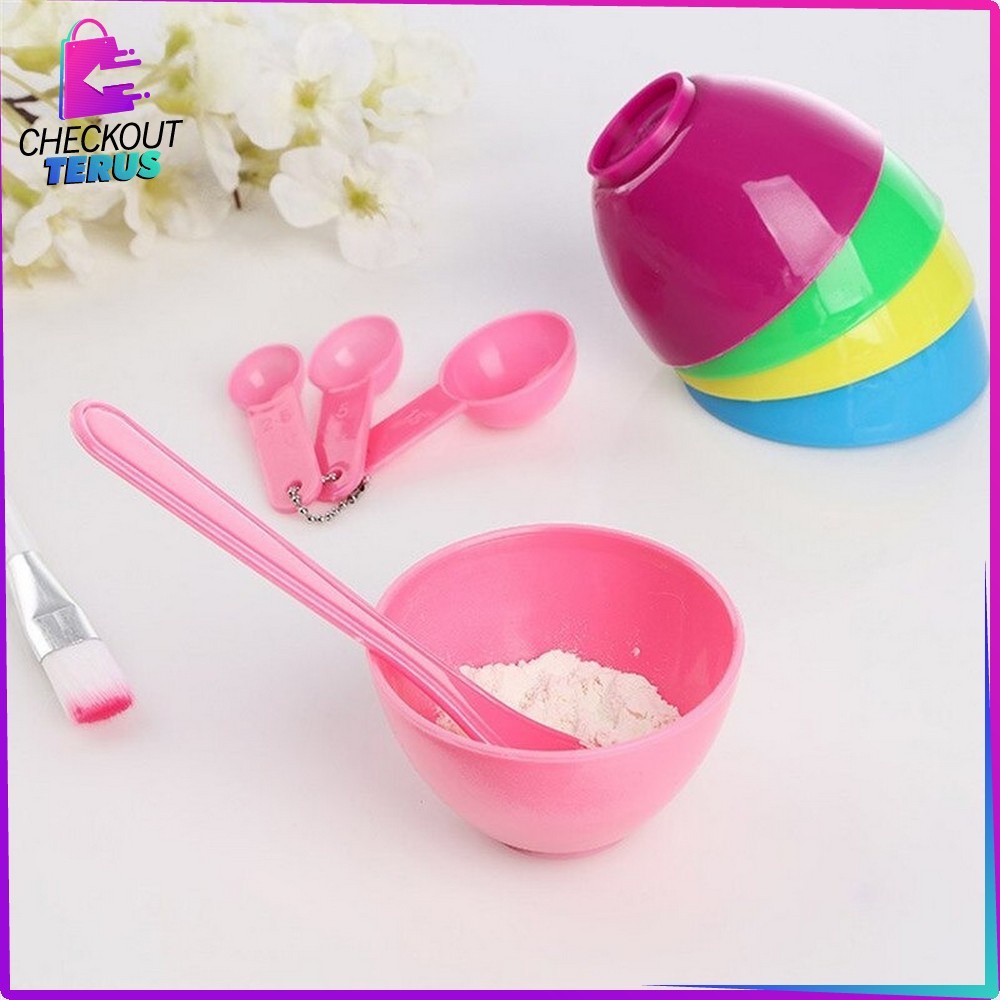 CT K28 Mangkok Masker Set 4IN1 Mask Bowl Mangkuk Set Dengan Kuas Sendok dan Pengaduk Masker Alat Perawatan Wajah