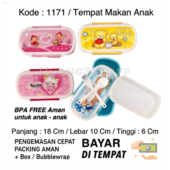 Tempat Makan Anak / Kotak Bekal Karakter Warna Warni / Kids Lunch Box Mini / Souvenir Ulang Tahun