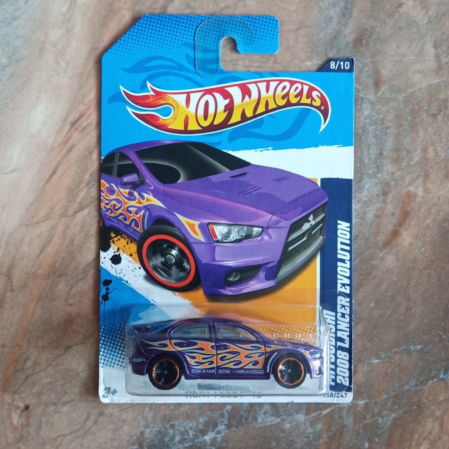 HOT WHEELS 2008 MITSUBISHI LANCER EVOLUTION UNGU HW HEAT FLEET