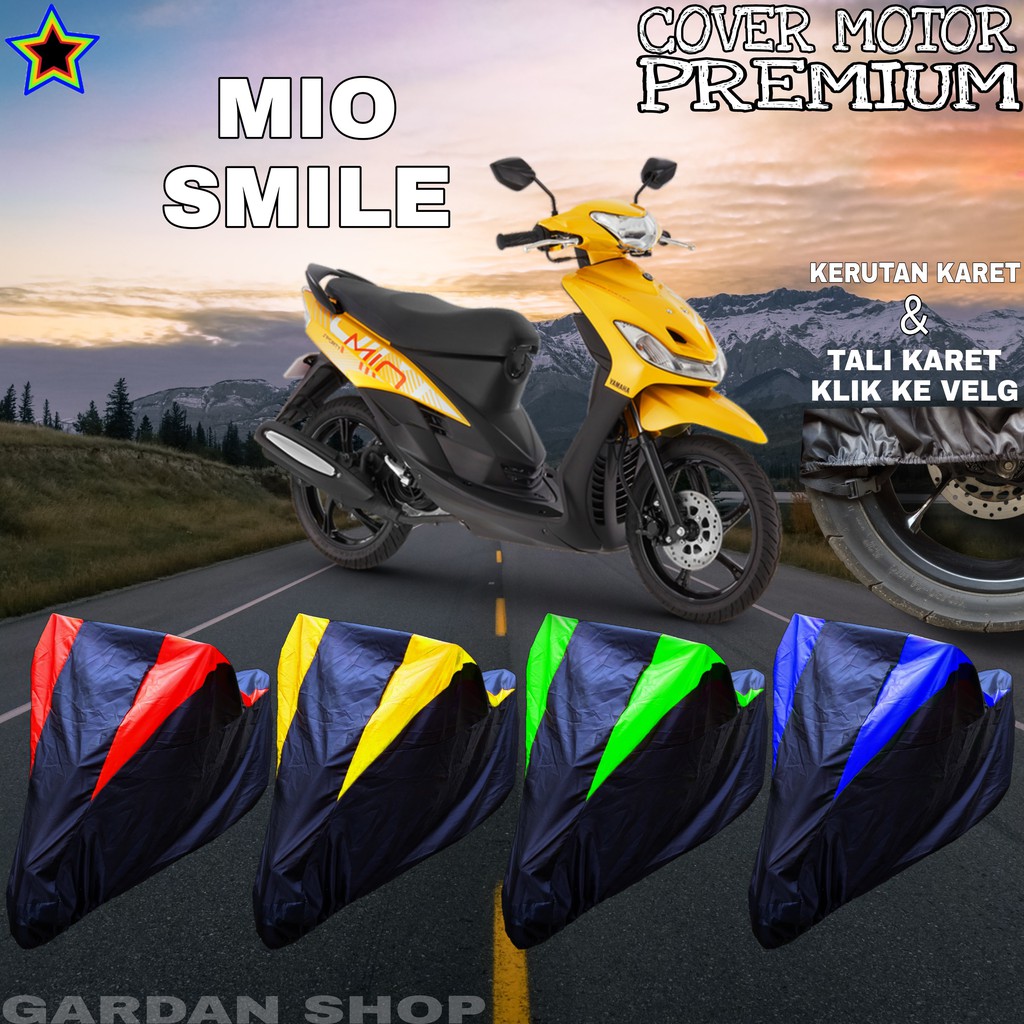 Sarung Motor MIO SMILE Hitam KOMBINASI Body Cover Penutup Mio Smile PREMIUM