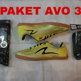 Paket komplit sepatu futsal olahraga bola kaos  kaki  avo  