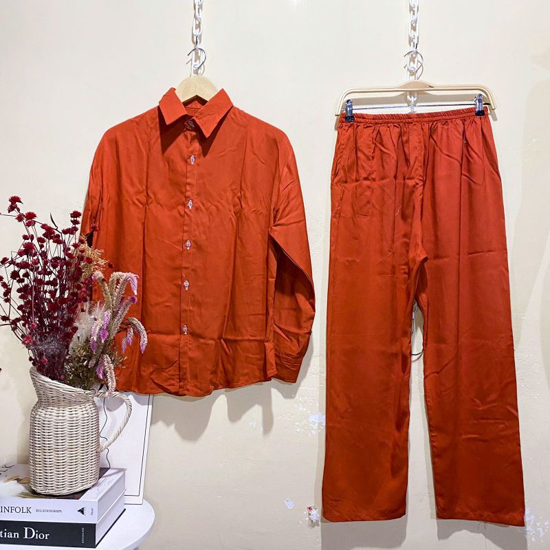 ONE SET RAYON FULL KANCING (PILIH MOTIF) / PIYAMA RAYON WANITA MURAH / PAJAMAS BUSUI / DAILY SET-KC Bata