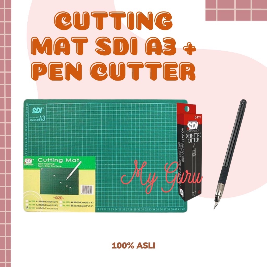 

[COMBO] CUTTING MAT SDI A3 DAN PEN CUTTER NO.0491