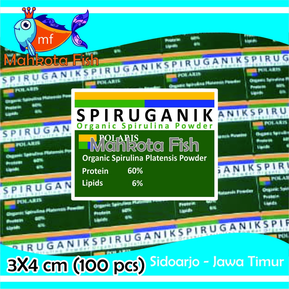 Stiker Repack SPRIRUGANIK SPIRULINA | Stiker Spirulina Spiruganik | Stiker Sepirulina | Stiker Sepiruganik