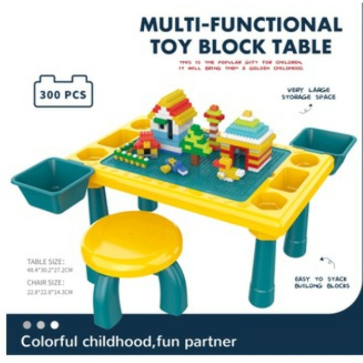 mainan baru meja plus kursi lego 300pcs blocks building new lego edukasi anak