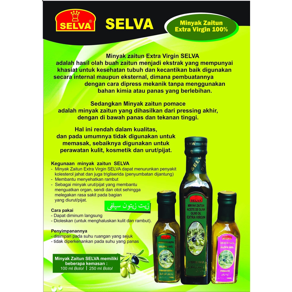 Minyak Zaitun Selva 250 ml - Extra Virgin Olive Oil