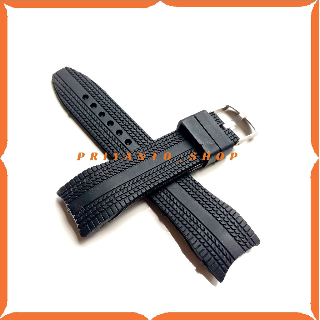 STRAP TALI JAM TANGAN LASEBO 981 RUBBER TALI JAM LS-981 LSB 981 HITAM