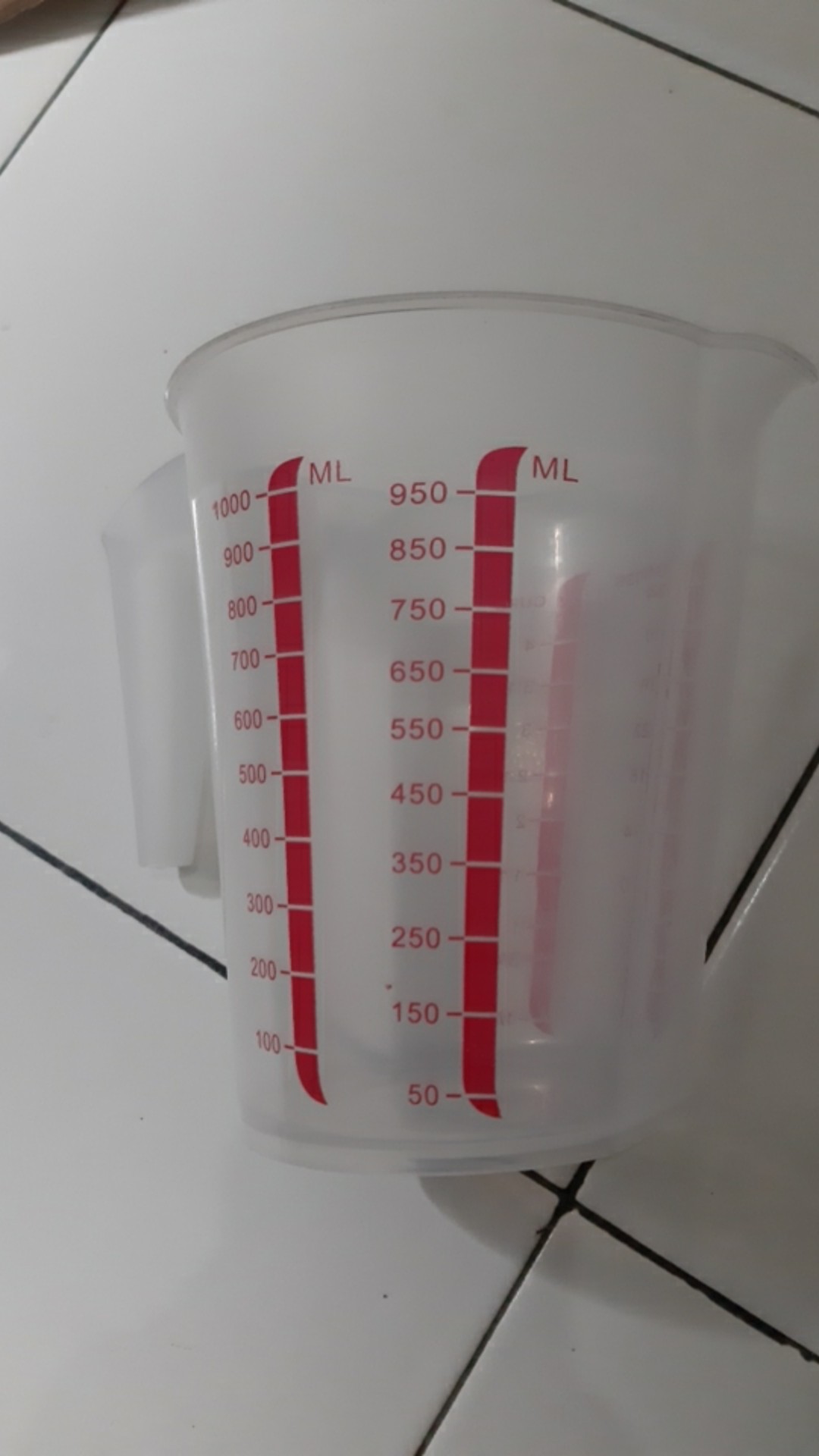 Jeju Premium Gelas Ukur Plastic Print Tahan Lama 1000ml Ak-0404k