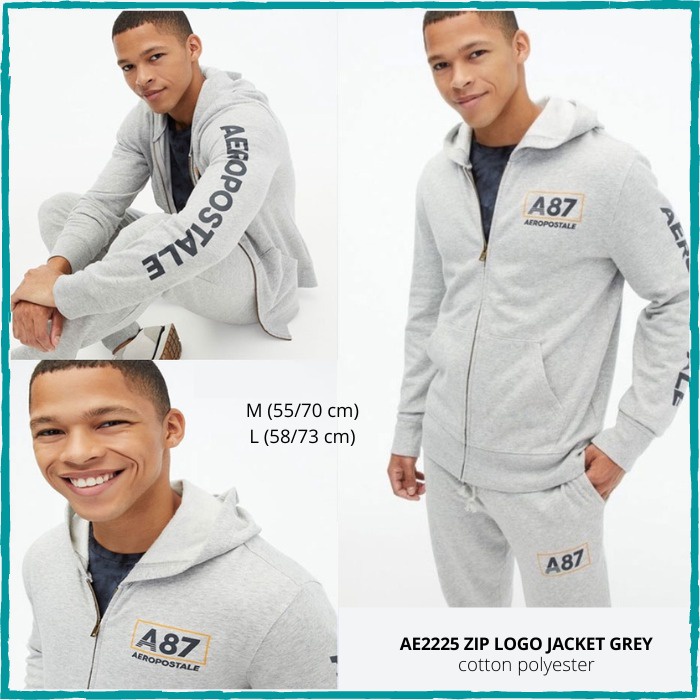 Jaket Pria Aeropostale 2225 Zip Logo Jacket