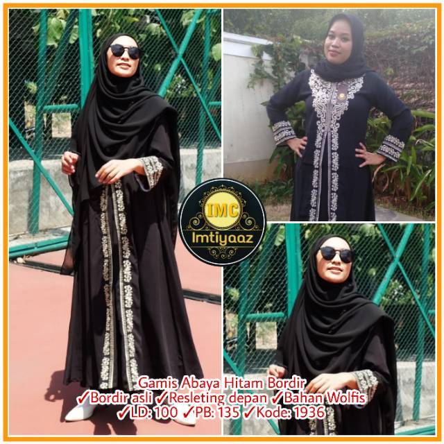 IMTIYAAZ Grosir  BAJU  Gamis  Abaya Arab Hitam Cantik Polos 