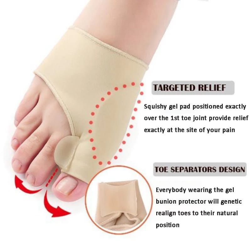 1 Pasang Corrector Bunion Hallux Orthotic Insole / Gel Kain Lembut Pelindung Jempol Jari Kaki