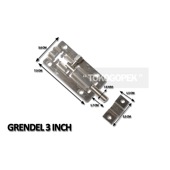 GRENDEL SLOT PINTU 3&quot; INCH JENDELA