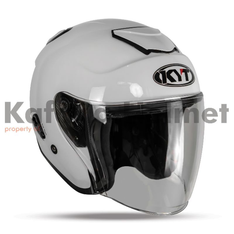 HELM KYT KYOTO SOLID R PUTIH SINGLE VISOR//HELM KYT HALFACE