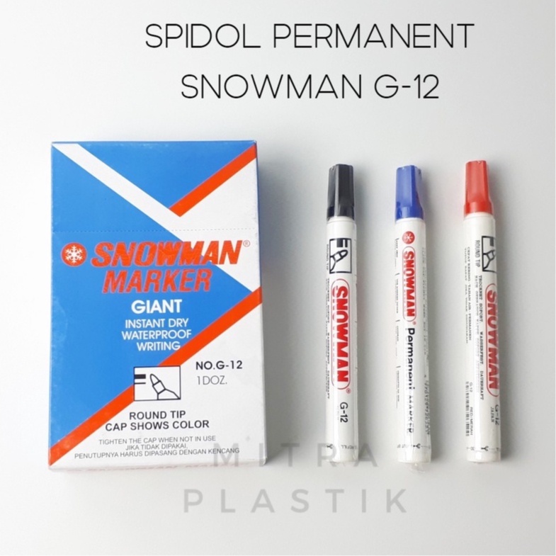 

Spidol snowman whiteboard Permanent marker HITAM - 12
