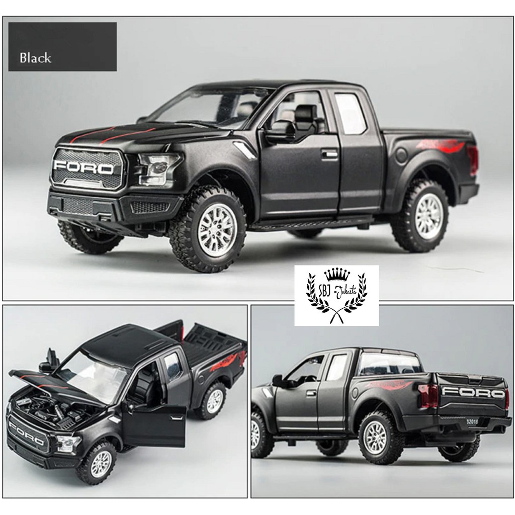 Diecast Miniauto ORIGINAL mobil Ford Raptor F150 Pickup Top Model Metal Collection Skala1:32