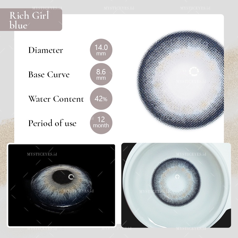 [✅COD] MYSTICEYES SOFTLENS RICH GIRL Lensa Kontak  Normal 14MM