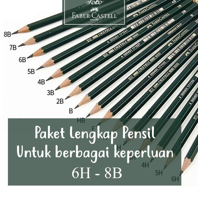 

#SALE# Paket Pensil 6H - 8B Faber Castell Lengkap 3H F HB 2B 3B 8B 16pcs ❀