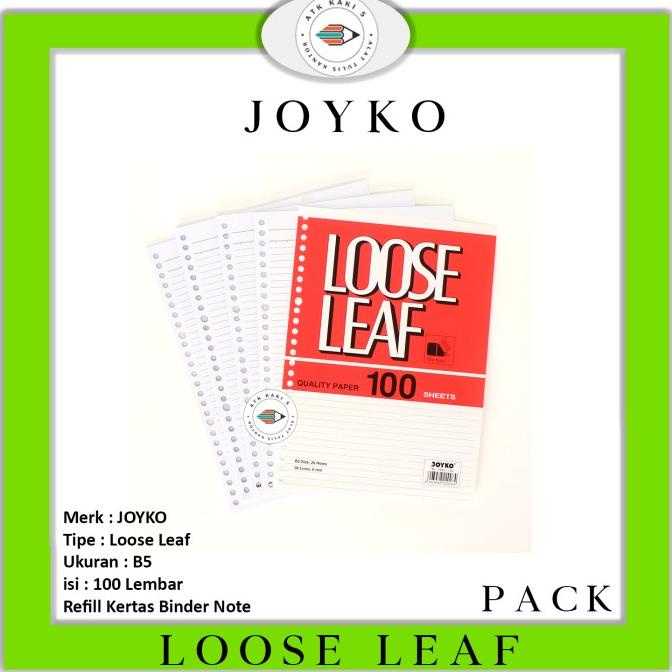 

Isi Kertas File Joyko Besar B5 100 lembar / Refill Loose Leaf