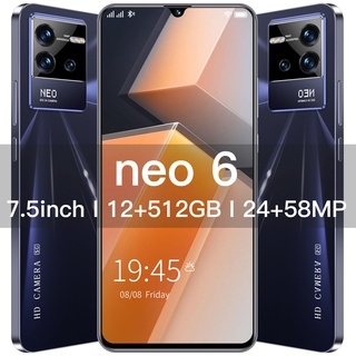 【Baru+Pengiriman lokal】hp murah Neo6 12/512GB 6.5 inches Handphone 5800 mAh Smartphone Android 11 Ponsel