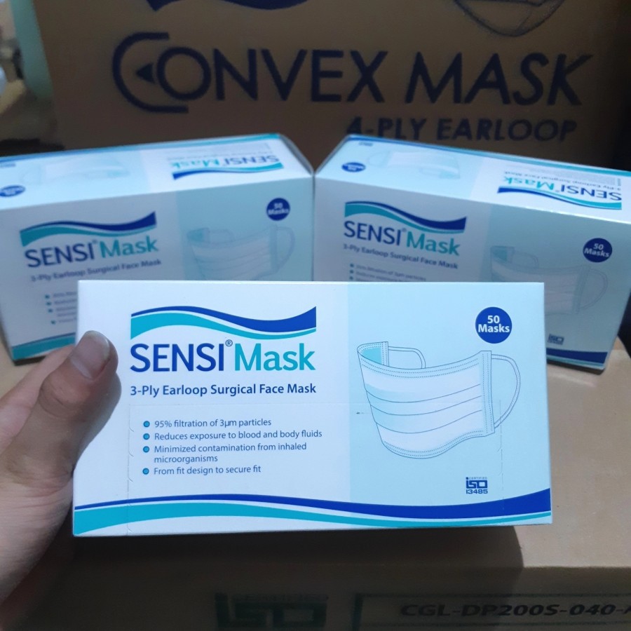 READY STOK MASKER SENSI 3PLY EARLOOP ISI 50PCS