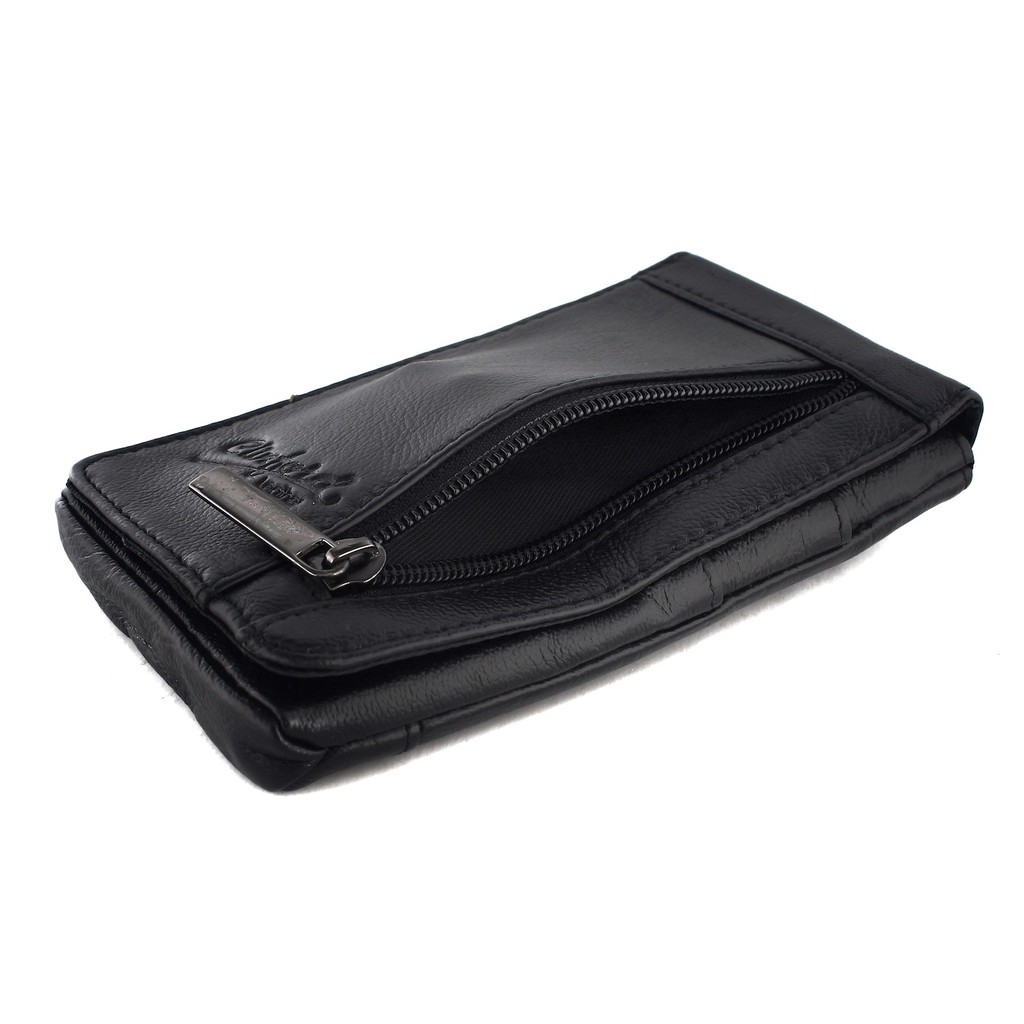 TOKOKOE - Dompet Sarung HP Handphone - Bahan Kulit Sapi Asli - Clinford 208 Hitam