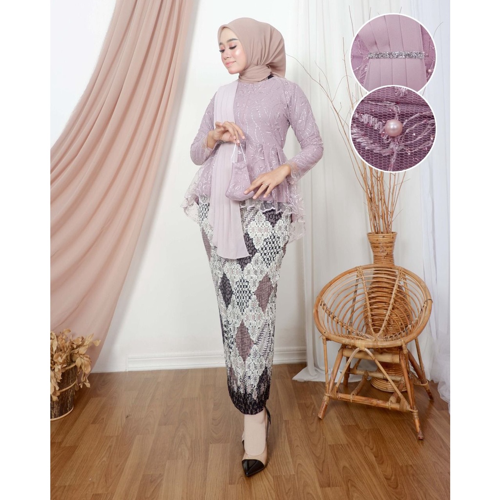 Set Tunik Selendang Busui Modern//Setelan  Tunik Selendang Busui dan rok Plisket//Setelan Tunik tille selendang/pakaian wanita termurah//baju kurung/kebaya termurah/pakaian wanita pesta/baju tradisional/set pakaian tradisional/termurah