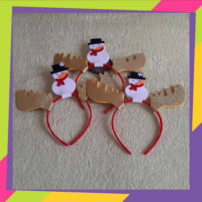 Bando Natal tanduk Rusa &amp; Boneka es/ Headband Merry Chritmas/ 454
