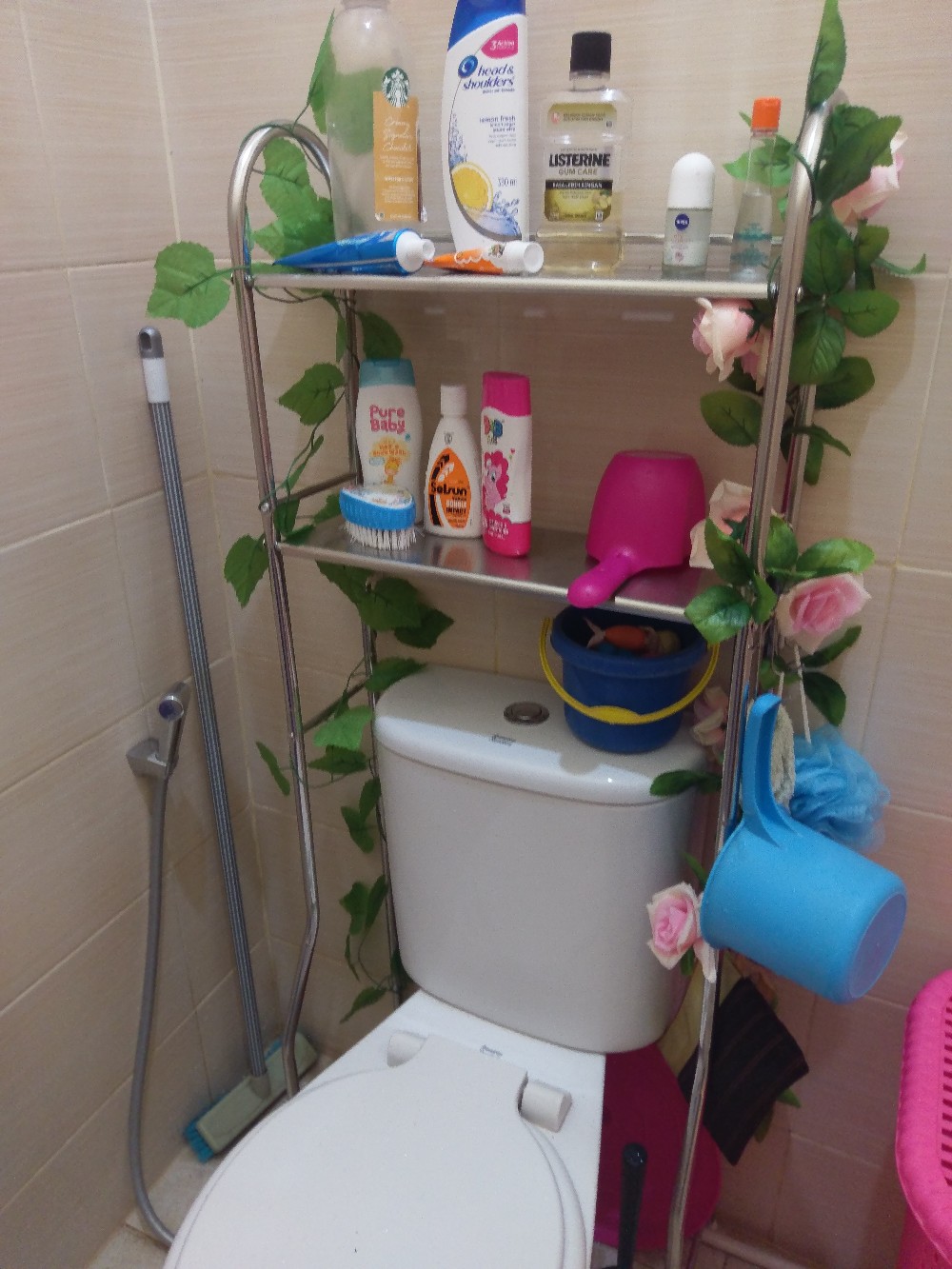 Rak Kamar Mandi Stainless Tempat Penyimpanan Serbaguna Rak Toilet Sabun Portable Import Murah B234