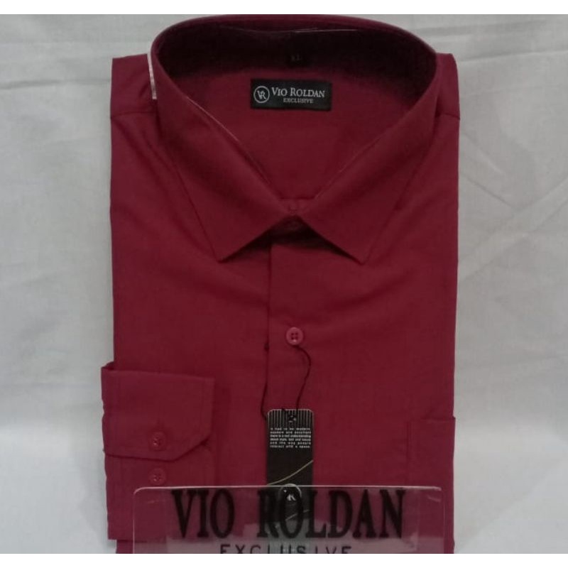 Kemeja Polos Kemeja Formal Kemeja Katun Kemeja Pria MAROON