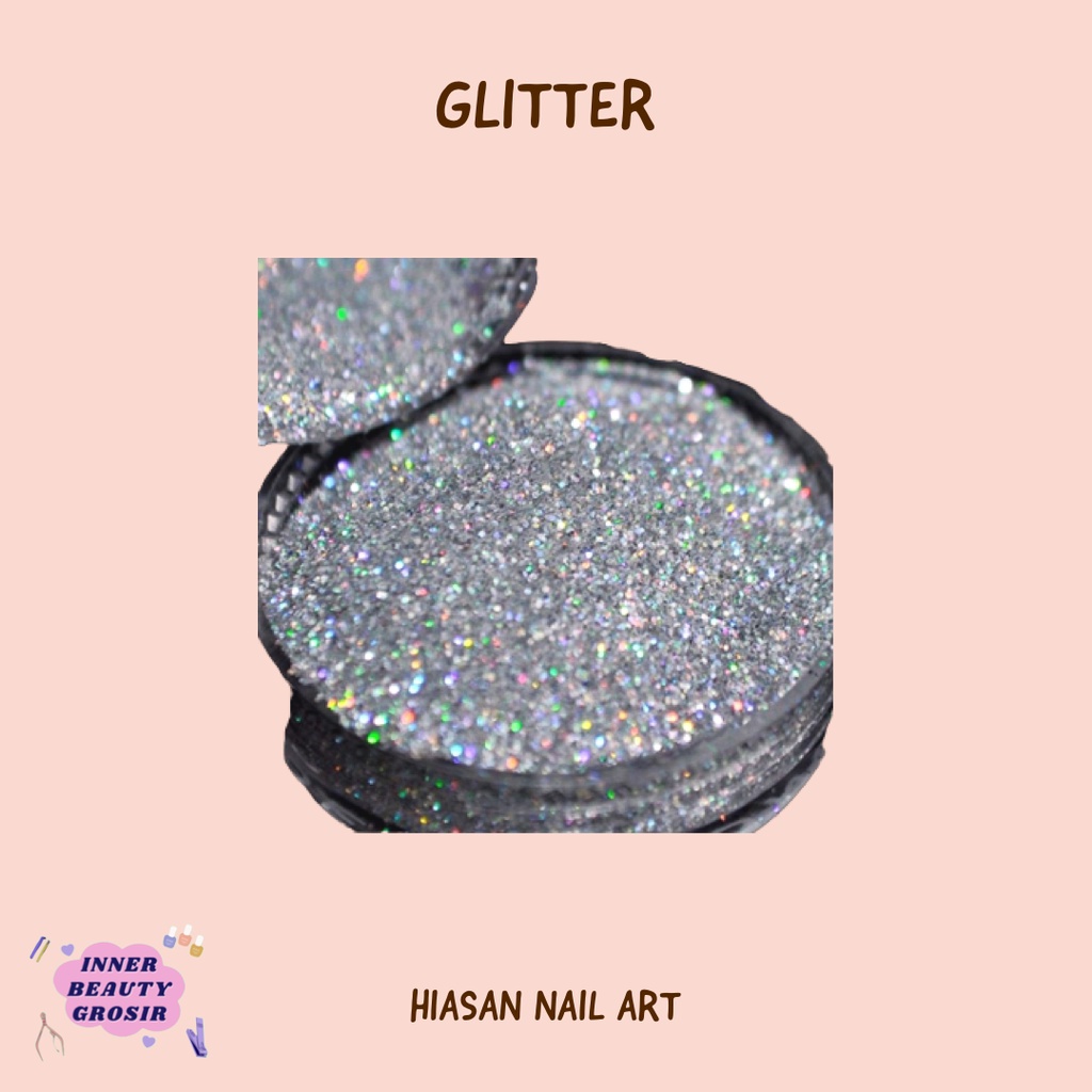 Glitter bubuk nail art gel