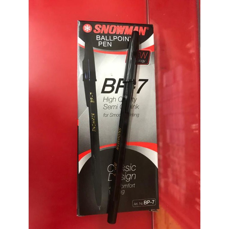 

BOLPOIN PULPEN BALLPOINT SNOWMAN BP-7 HITAM/BIRU/MERAH (SATUAN) MURAH