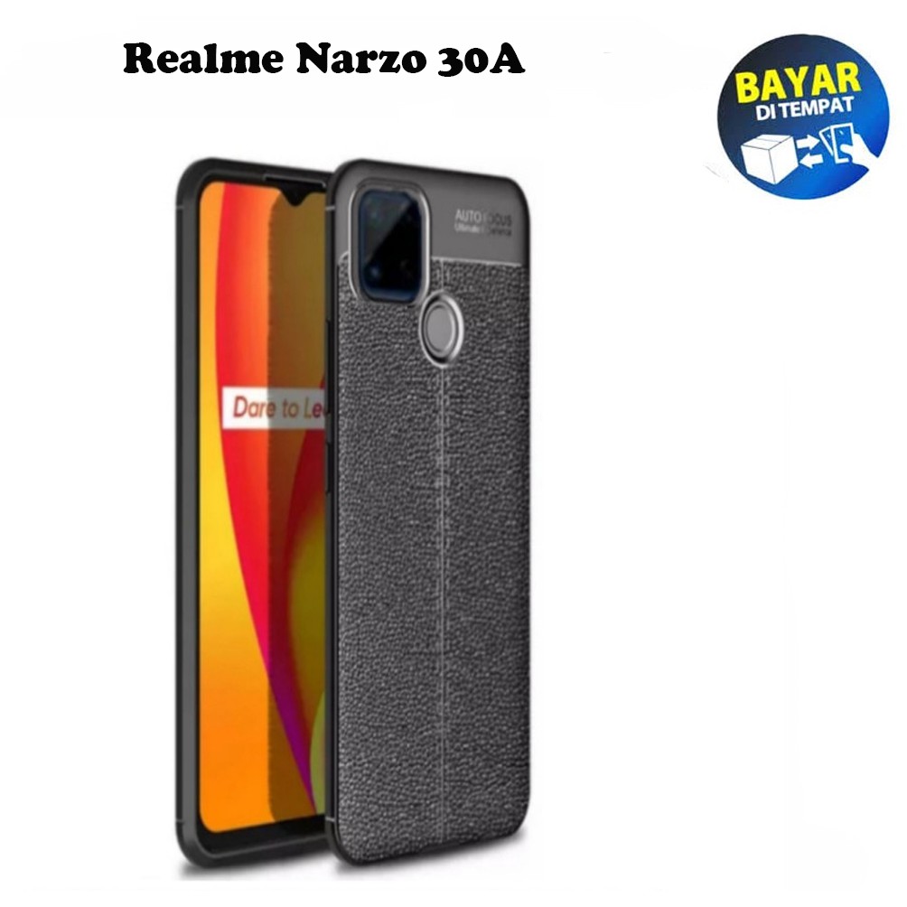 Case Auto Focus Realme Narzo 30A Leather Experience SoftCase Slim Ultimate / Casing Kulit