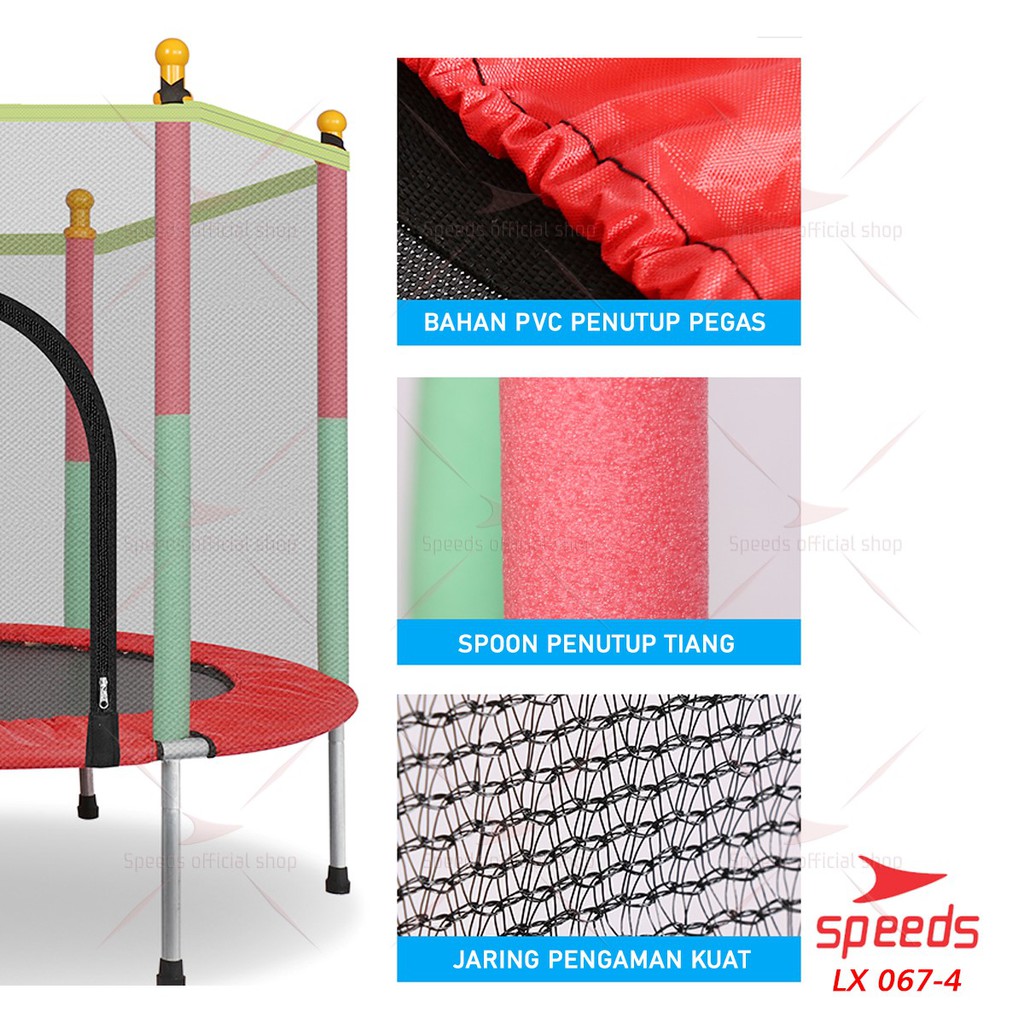 SPEEDS Trampoline Trampolin Speeds 55&quot; 140cm Lompat Trampolin Jump Matras Fitness 067-4