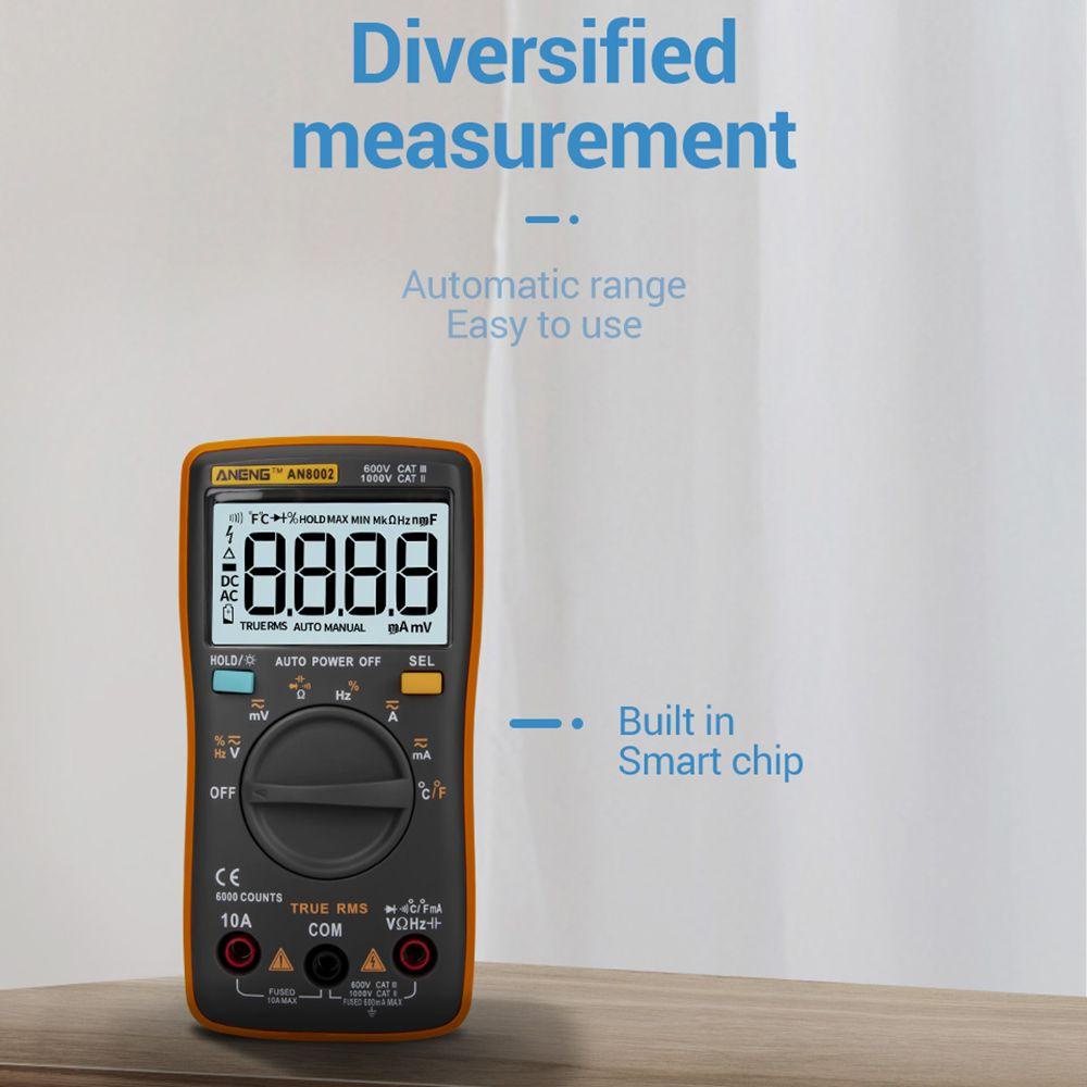 Solighter Digital Smart Multimeter Multifungsi 6000hitan Transistor Capacitor Tester Digital Profesional Meter