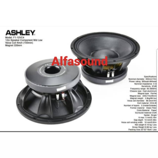 Speaker Component Ashley F1 12VC4 Komponen Speaker F1VC4 Original