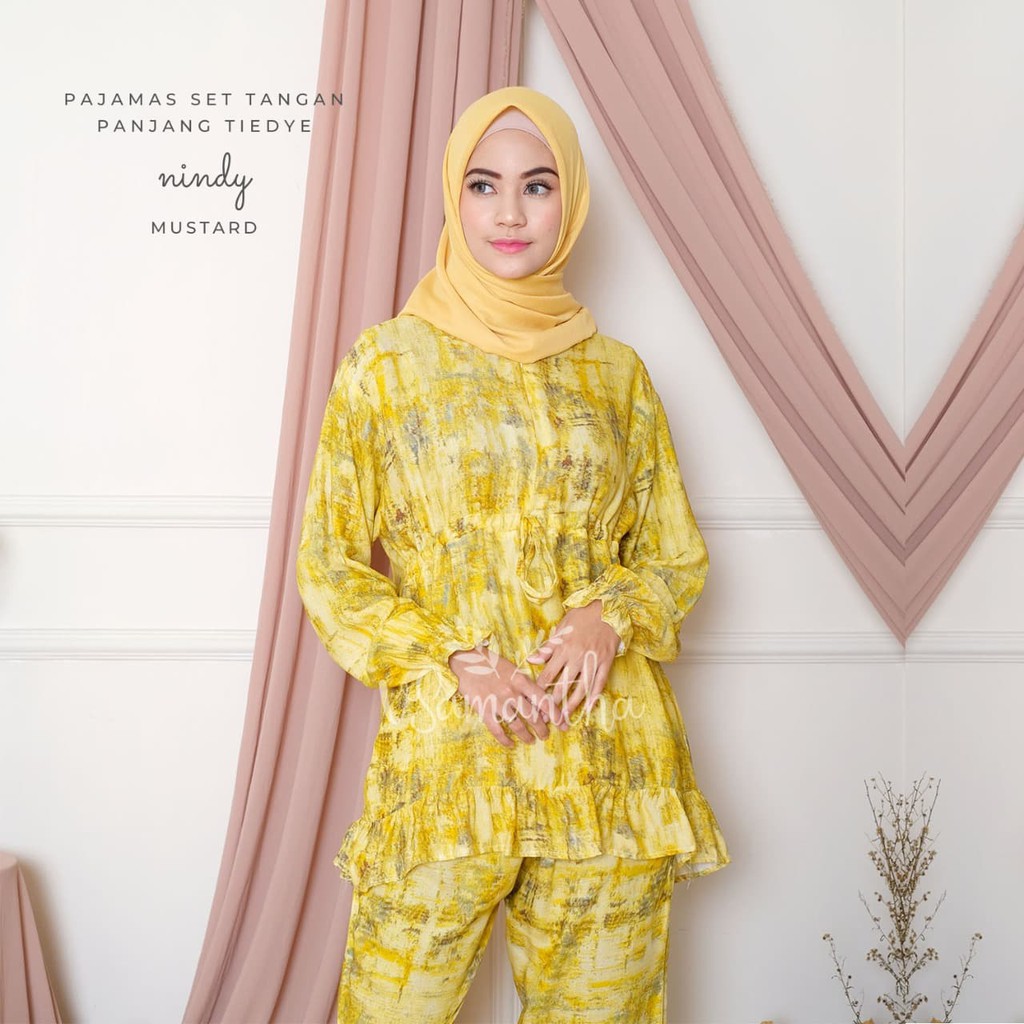 vSamantha - Pajamas Set / Piyama Set Muslim Rayon Rempel Busui Friendly - Tangan Panjang II