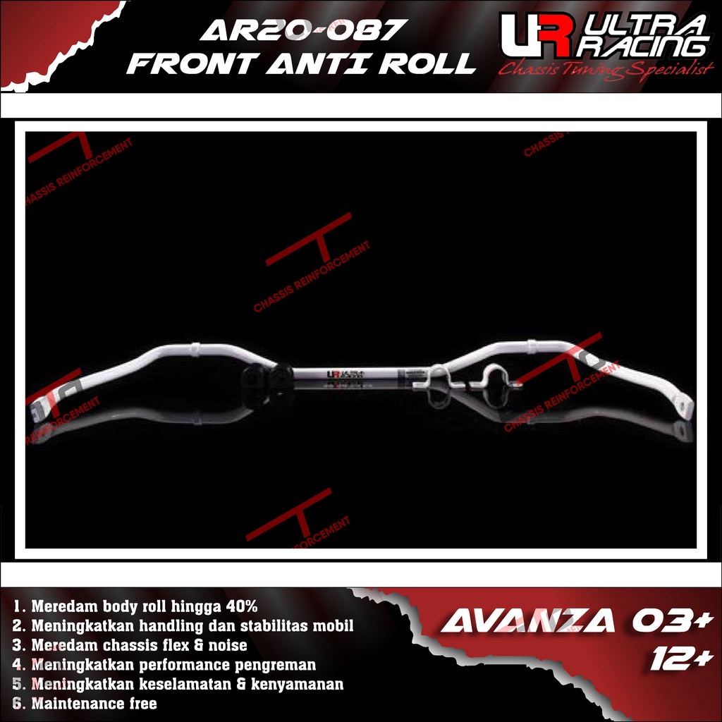 Aksesoris Stabiliser ULTRA RACING Safety Bar - Swaybar - Front Anti Roll 20mm - Toyota Avanza 03+ 12