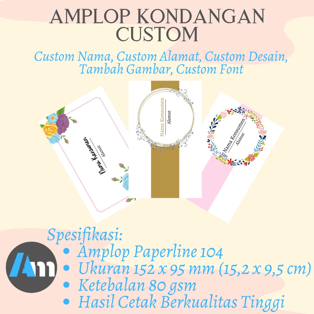 

AMPLOP KONDANGAN CUSTOM / AMPLOP CUSTOM / AMPLOP NAMA / Custom Desain / Tambah Gambar / Murah