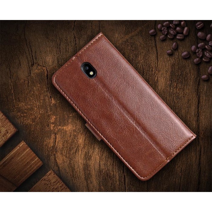Leather Flip Cover Wallet Samsung Galaxy J7 Plus / J7+ Casing Dompet Kulit Premium Dengan Slot Foto